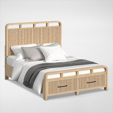 Monty 6-Piece Upholstered Bedroom Set with Dresser, Mirror and Nightstand