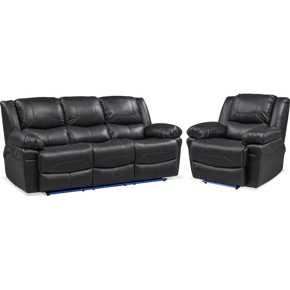 monza manual black  pc manual reclining living room   
