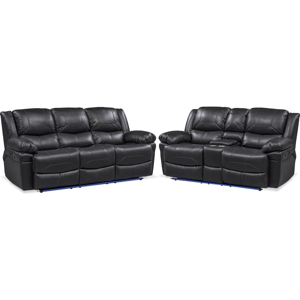 monza manual black  pc manual reclining living room   