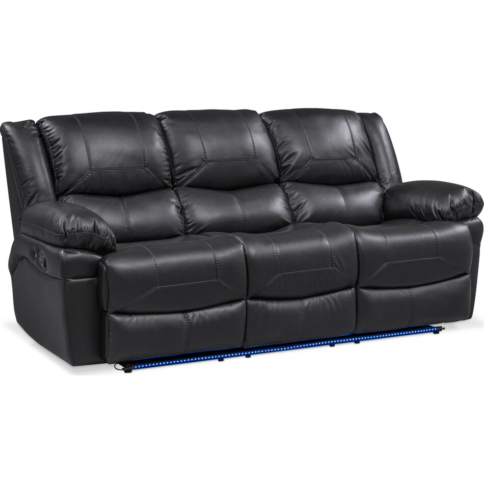 monza manual black manual reclining sofa   