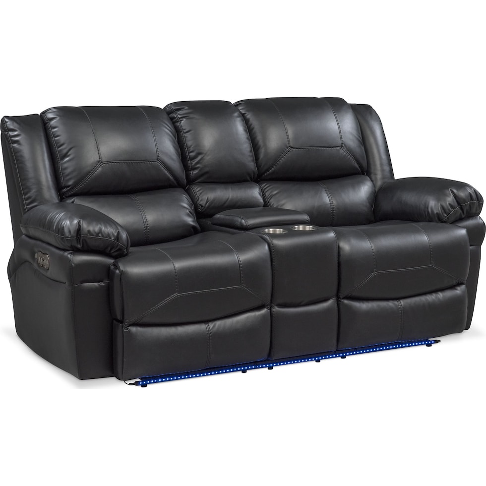 monza power black power reclining loveseat   