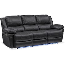 monza power black power reclining sofa   