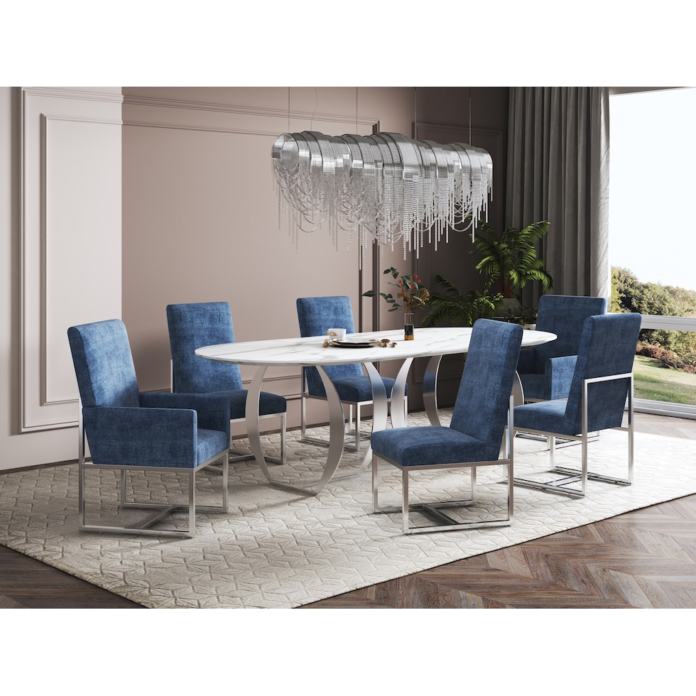 moore blue dining chair   