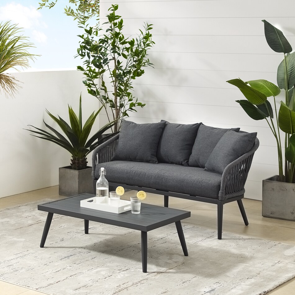 morehead gray outdoor loveseat set   