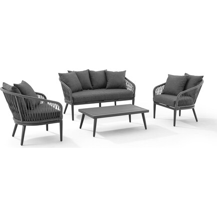Morehead Outdoor Loveseat, 2 Chairs and Coffee Table Set