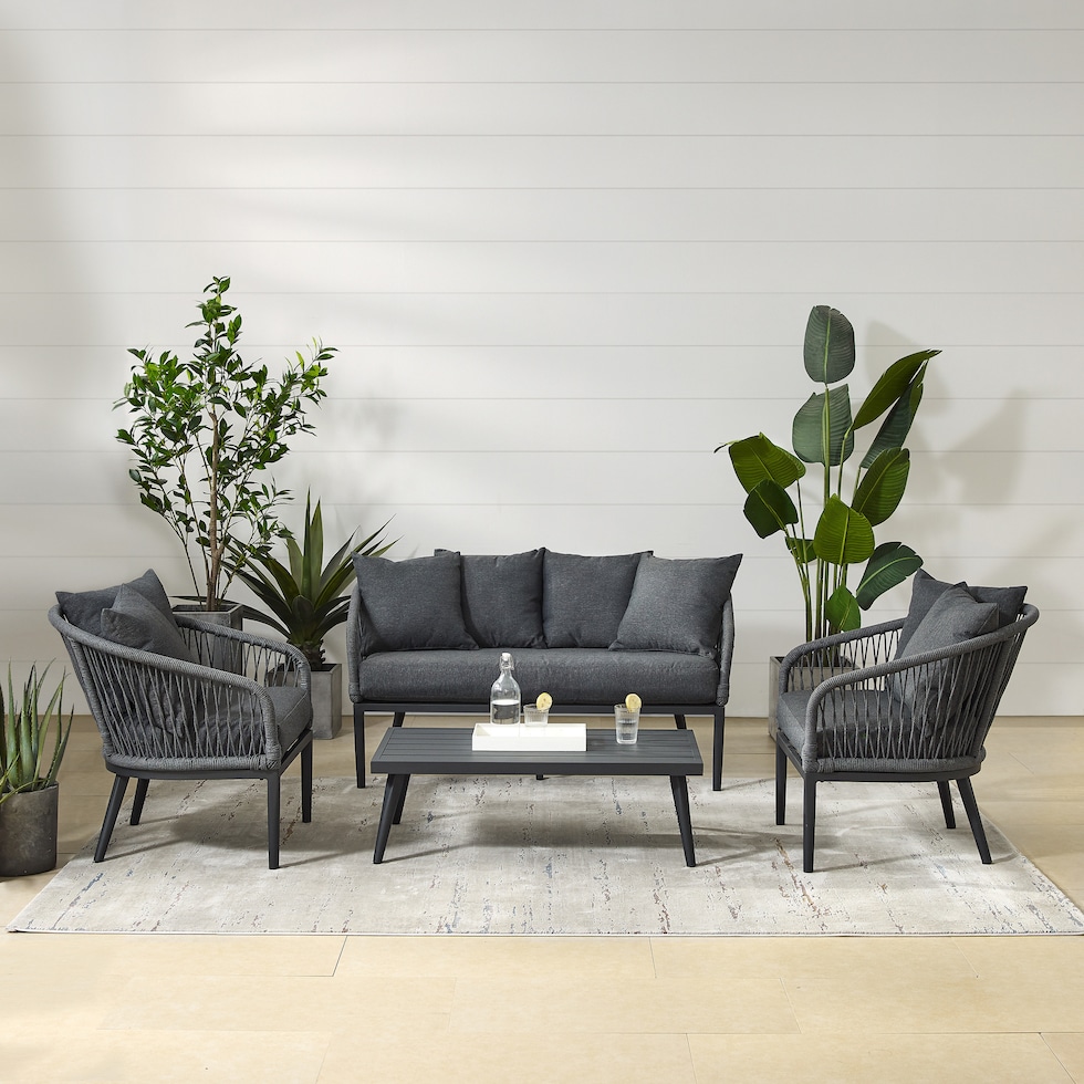 morehead gray outdoor loveseat set   