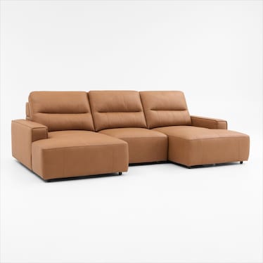 Morena 3-Piece Extendable Sectional with Dual Chaise - Tan