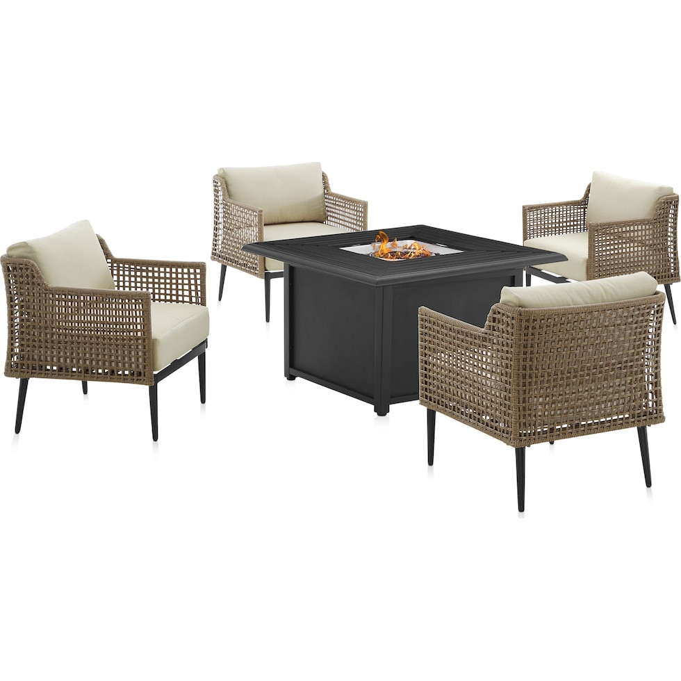 moreno light brown outdoor chair set   