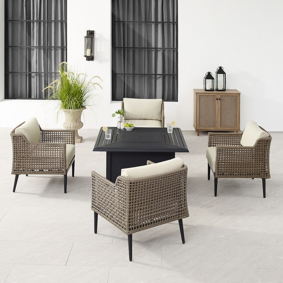 moreno light brown outdoor chair set   