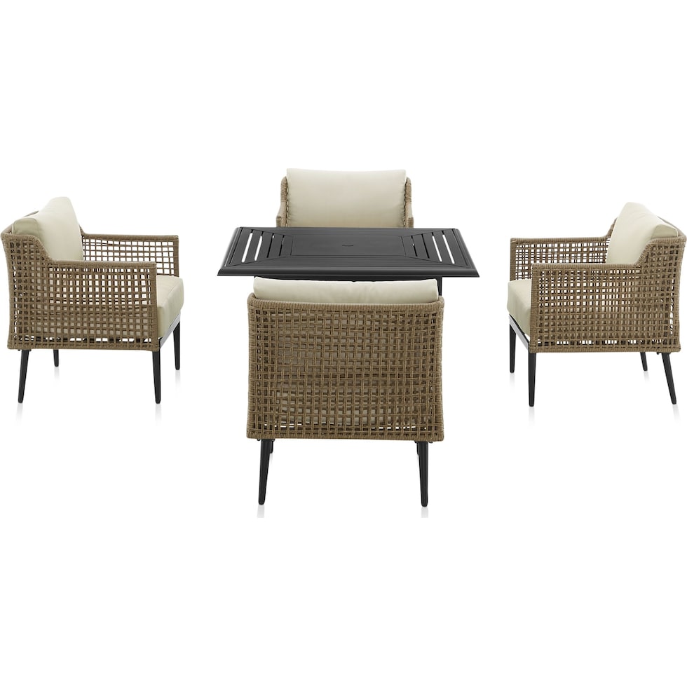 moreno light brown outdoor chair set   