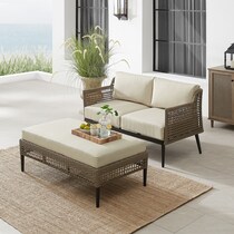 moreno light brown outdoor loveseat set   