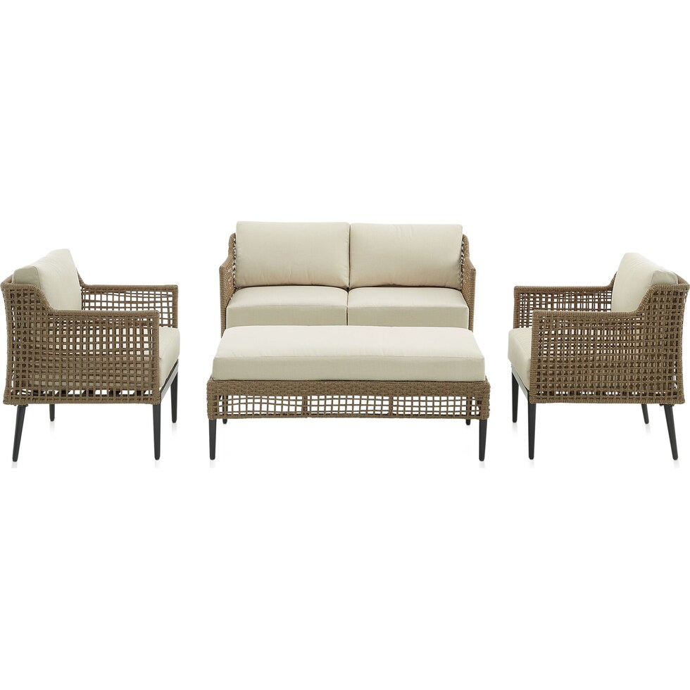 moreno light brown outdoor loveseat set   