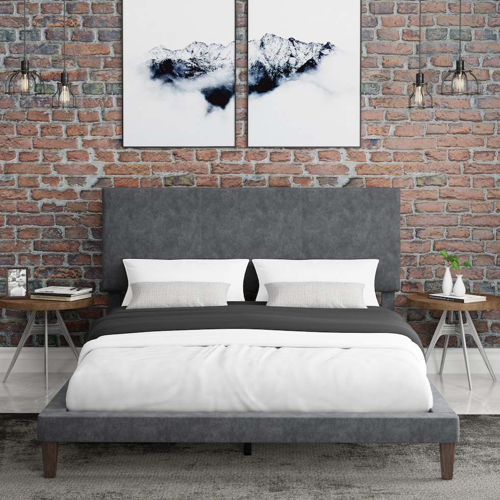 muellen gray queen bed   
