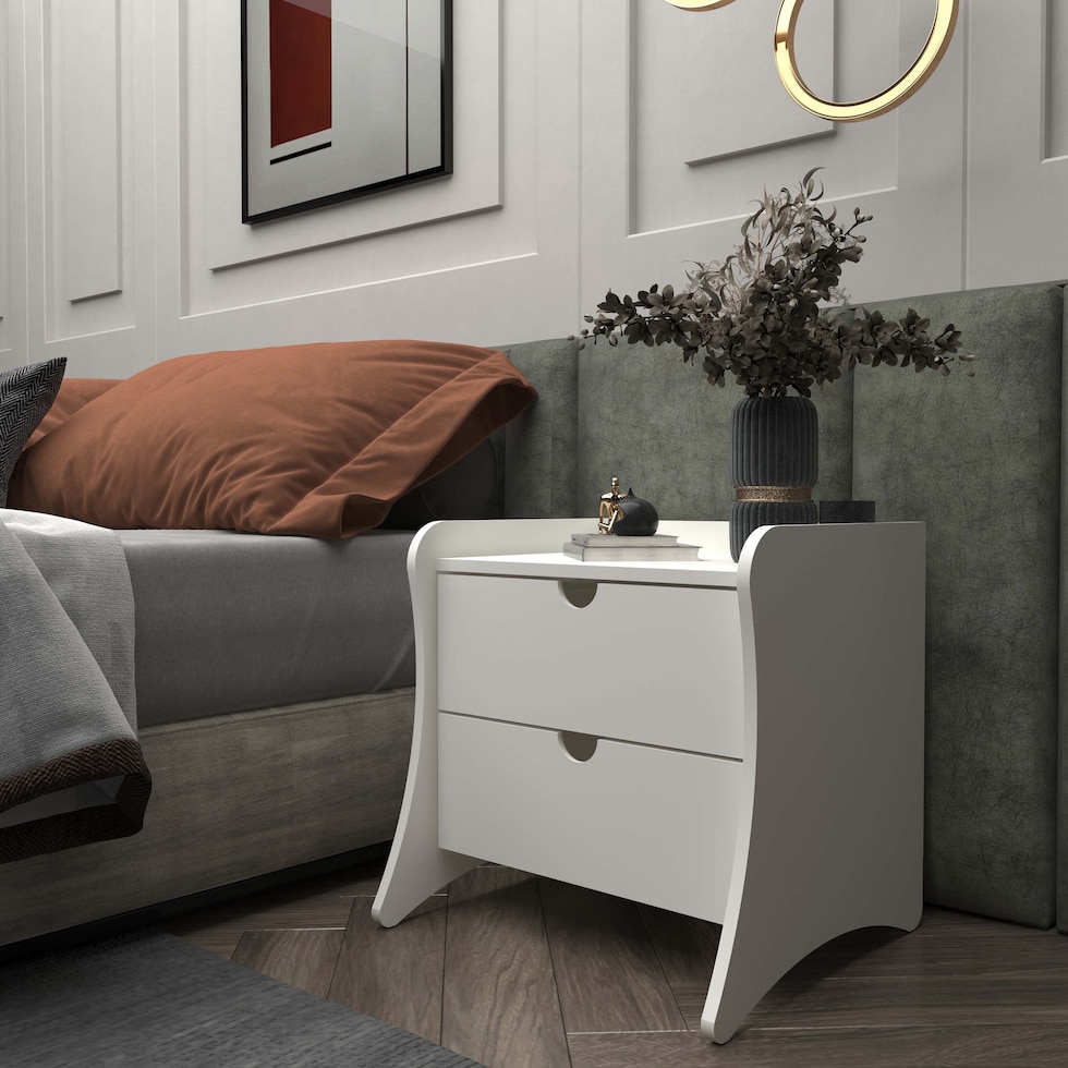 mulberry white nightstand   