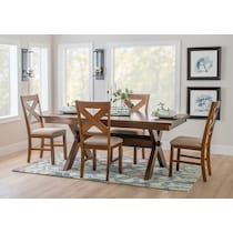 mullens dark brown  pc dining room   