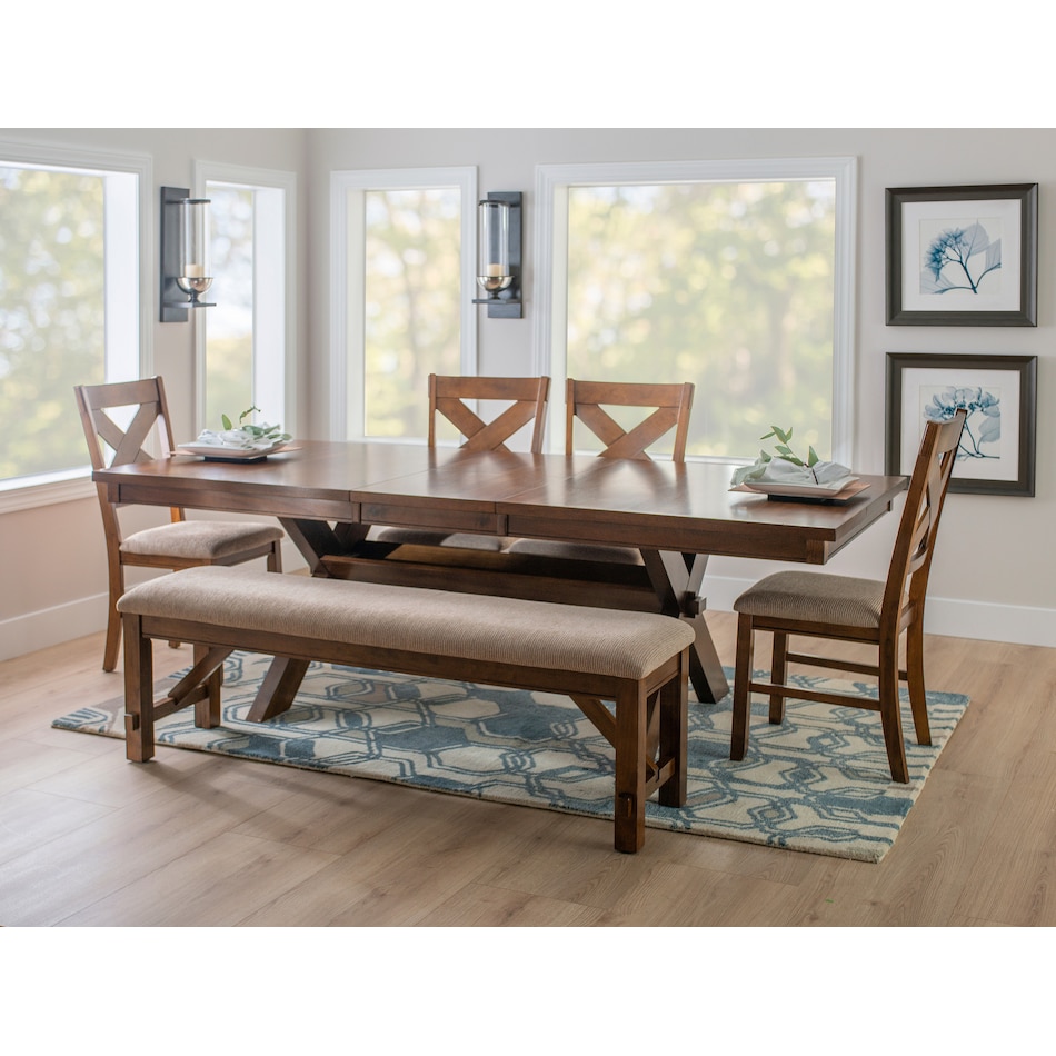 mullens dark brown  pc dining room   