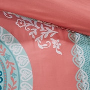 Carise Queen Comforter and Sheet Set - Coral