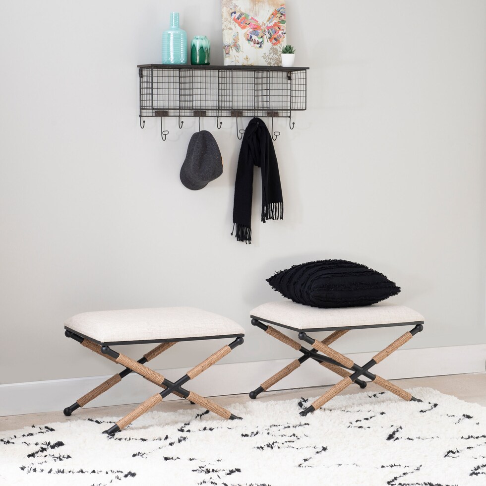 muriel white accent stool   