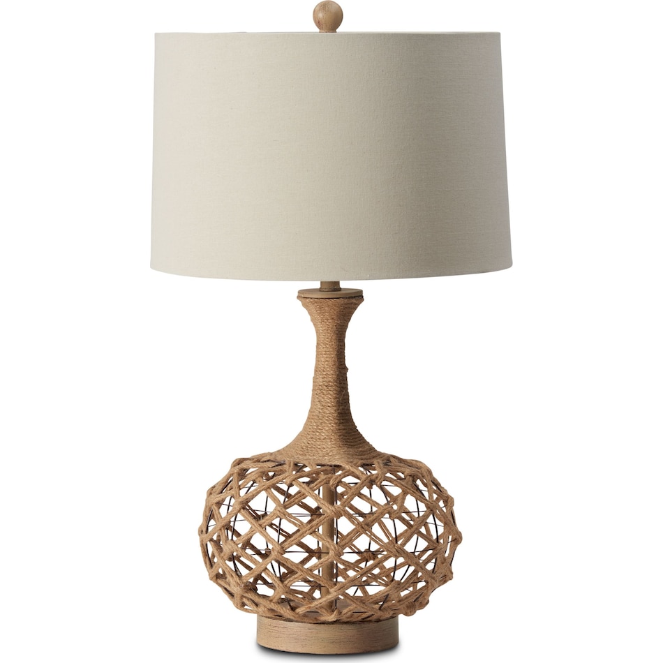 myla hemp light brown table lamp   