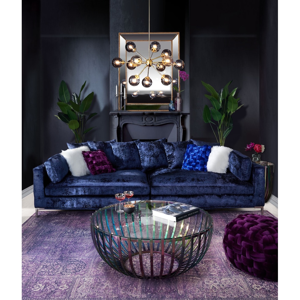 myla blue corner sofa   
