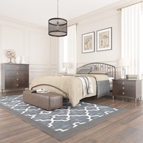 mystic dark brown queen bed   