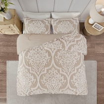 nadia light brown king california king bedding set   