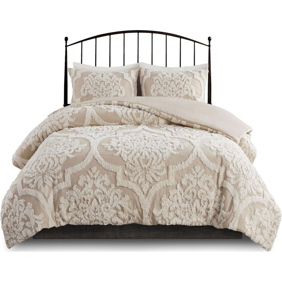 nadia light brown king california king bedding set   
