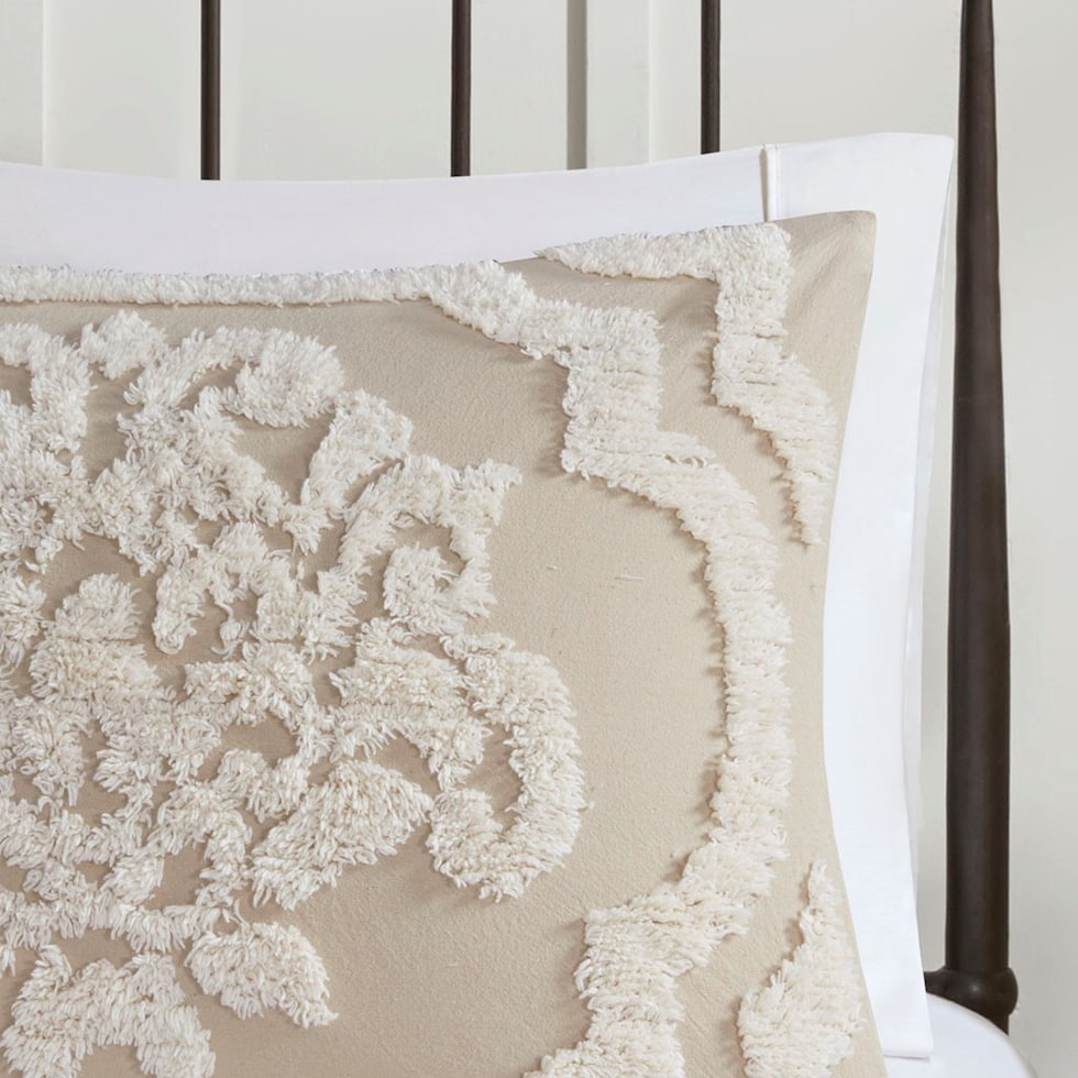nadia light brown king california king bedding set   
