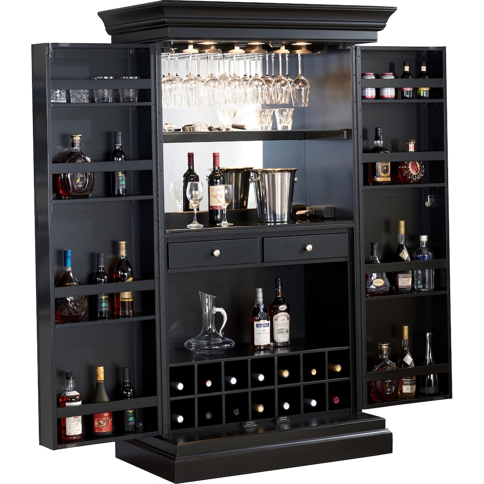 nadini black wine cabinet   