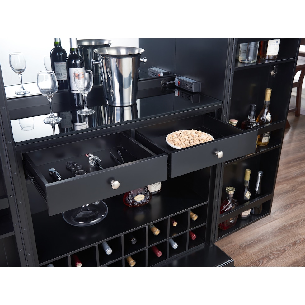 nadini black wine cabinet   