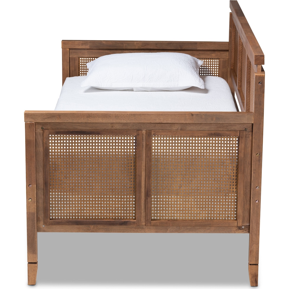 nahla light brown twin bed   