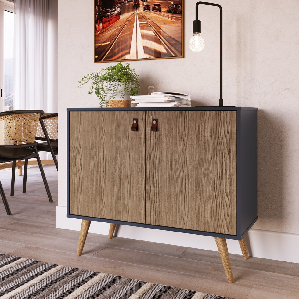 nalda natural blue accent cabinet   