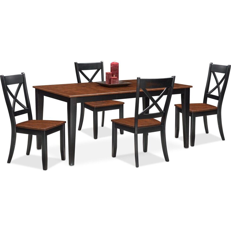 nantucket dining cherry black and cherry  pc dining room   