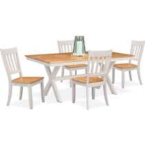 nantucket dining maple white  pc dining room   
