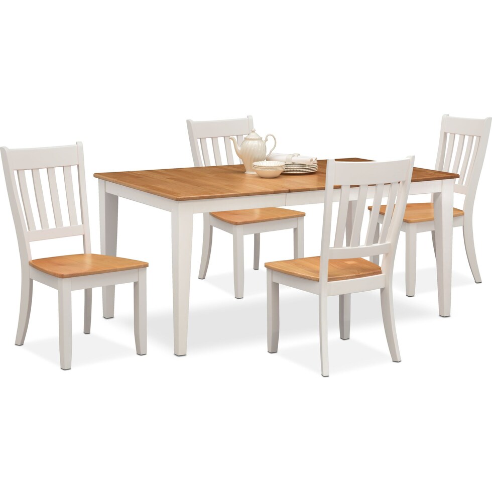 nantucket dining maple white  pc dining room   