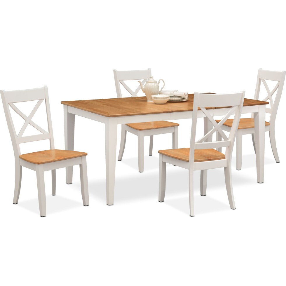 nantucket dining maple white  pc dining room   