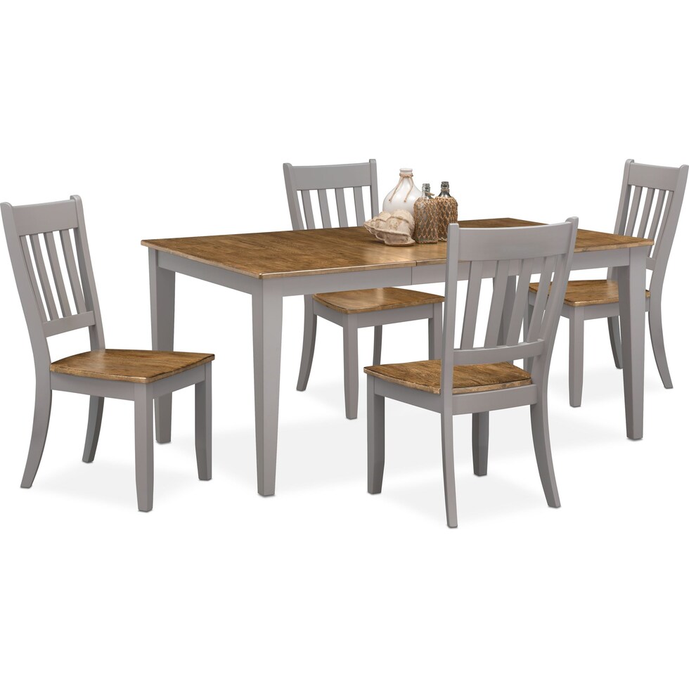 nantucket dining oak gray  pc dining room   