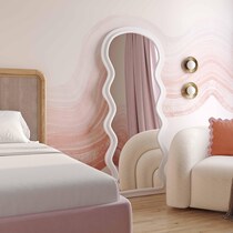 nara white floor mirror   