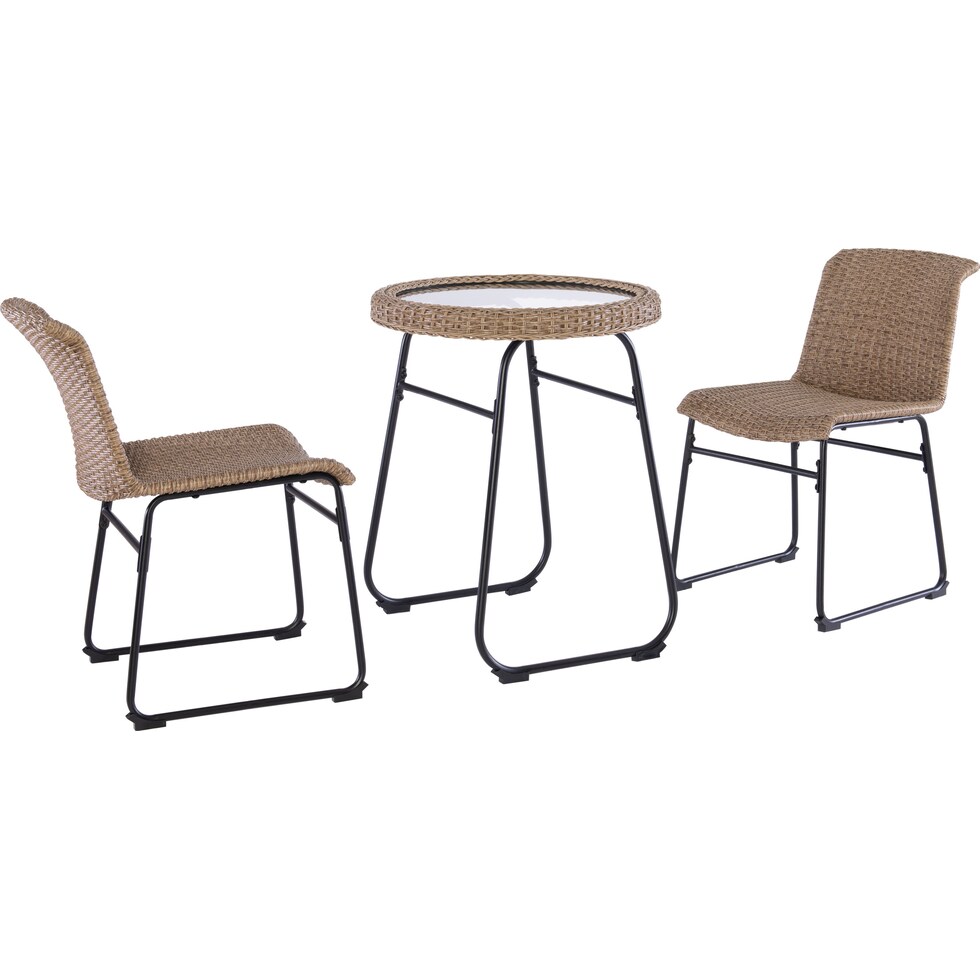 narragansett light brown black outdoor coffee table   