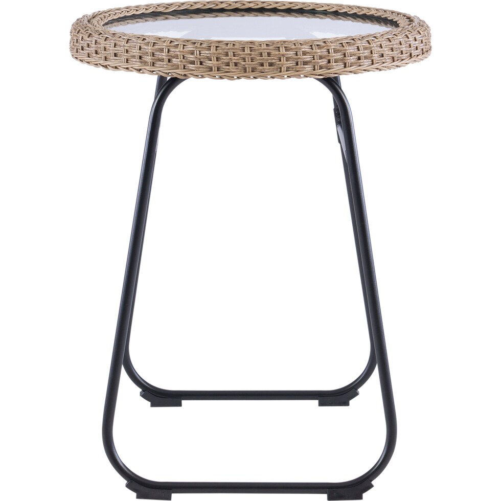 narragansett light brown black outdoor coffee table   