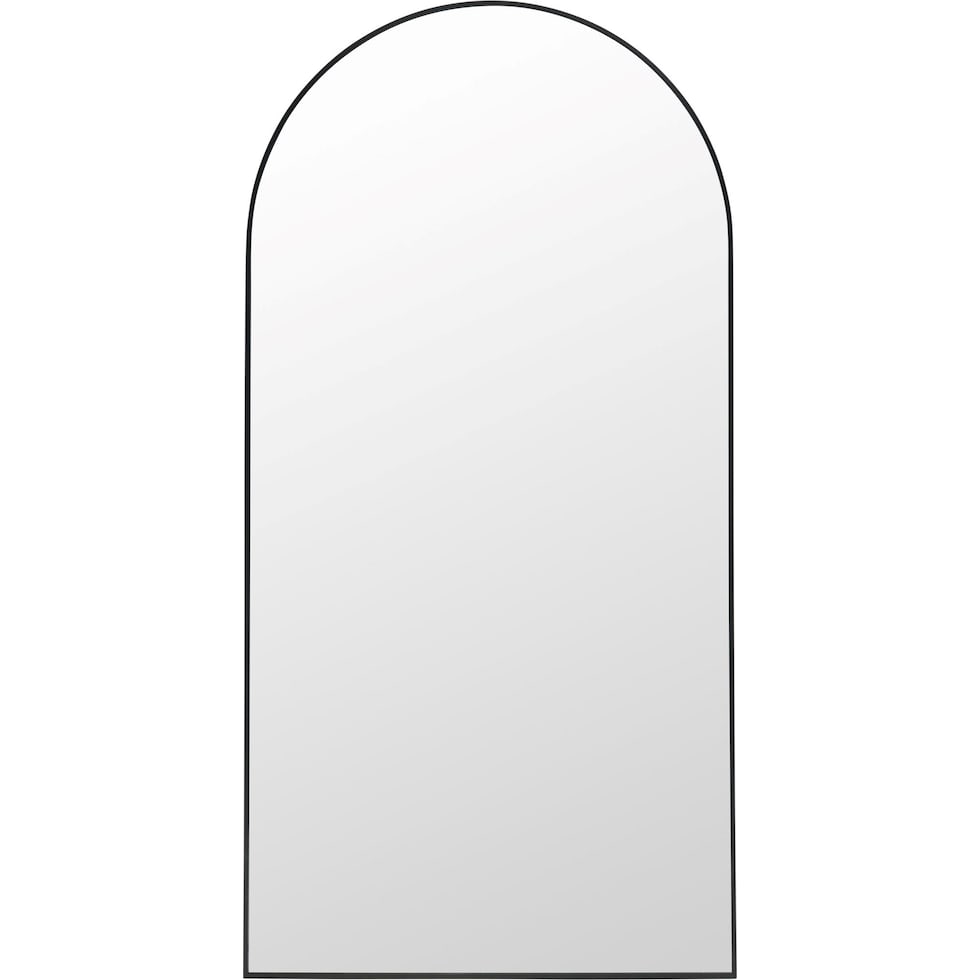 nathan black floor mirror   