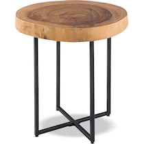 natural arcadia light brown end table   