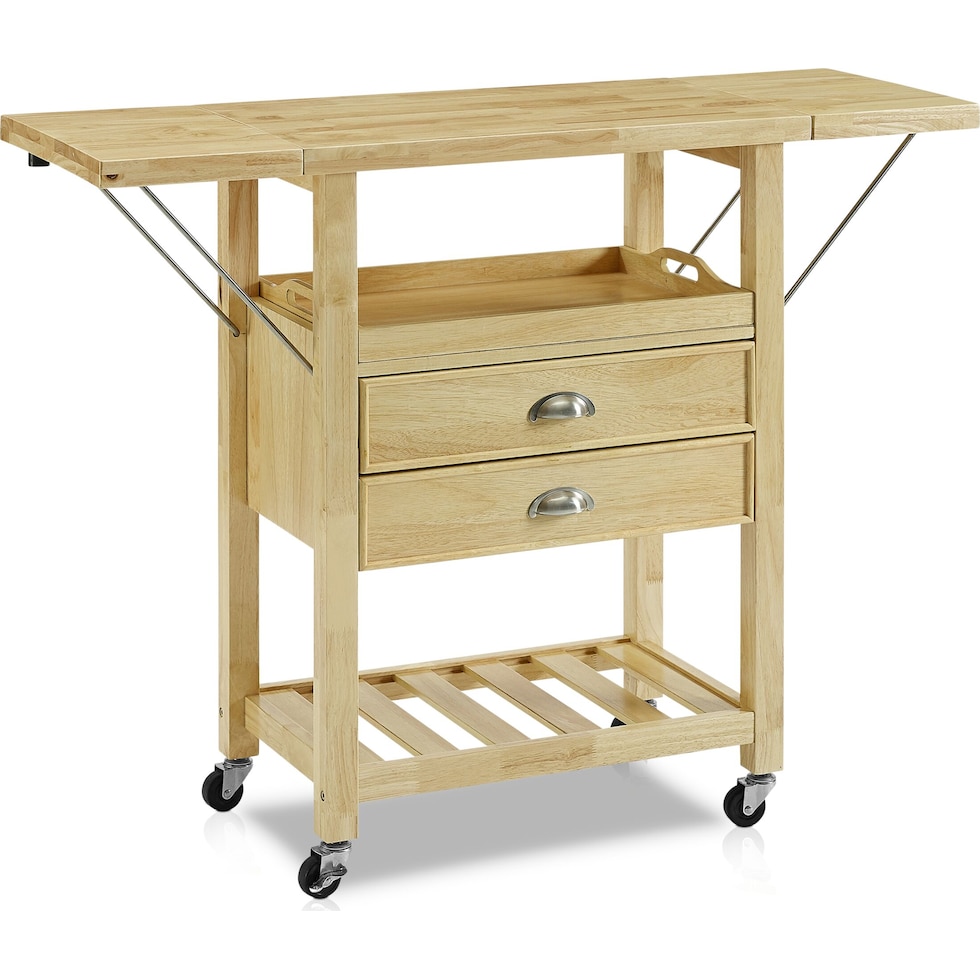 nell light brown kitchen cart   