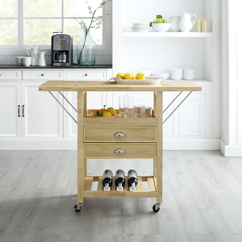 nell light brown kitchen cart   