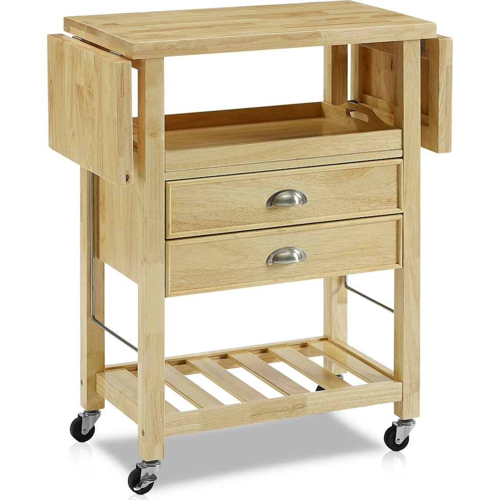 nell light brown kitchen cart   