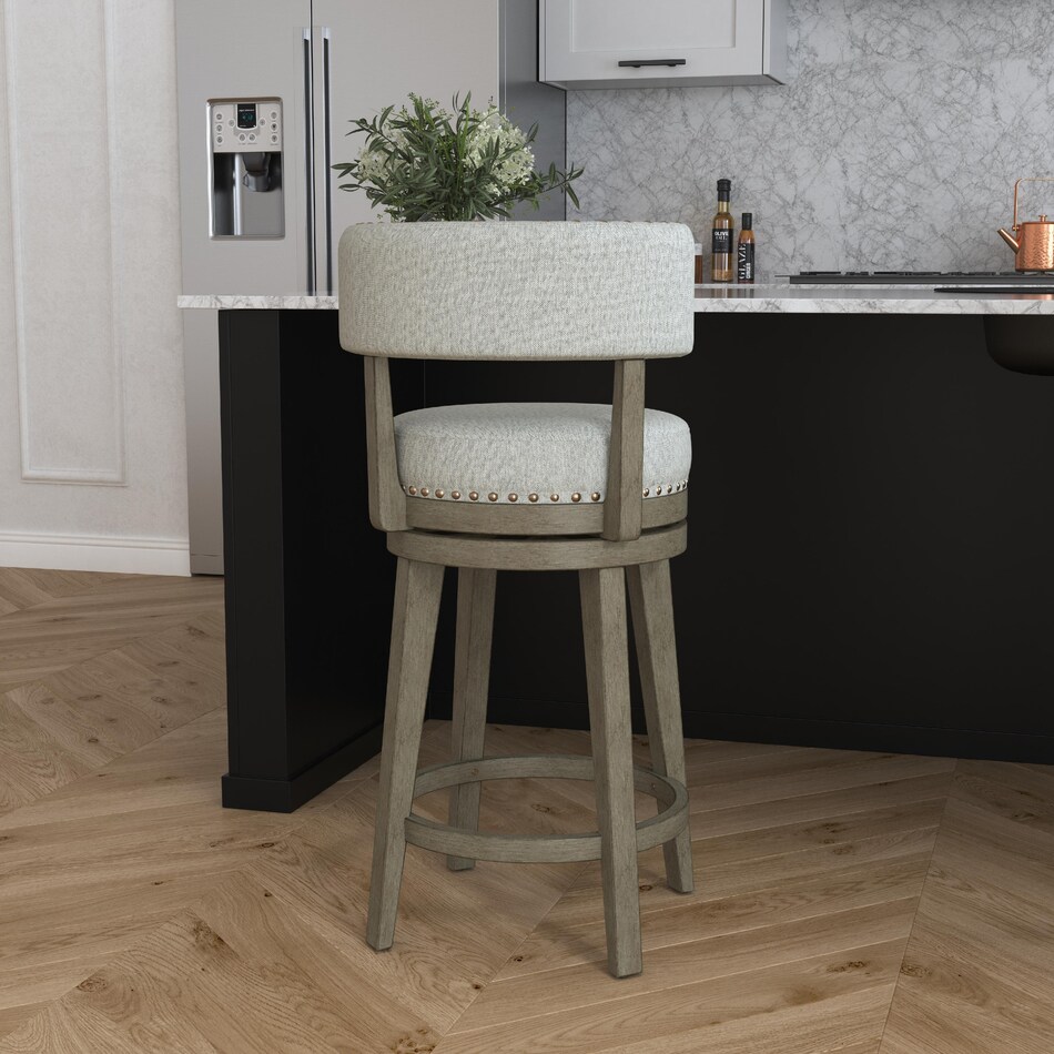 Nella Swivel CounterHeight Stool Gray American Signature Furniture