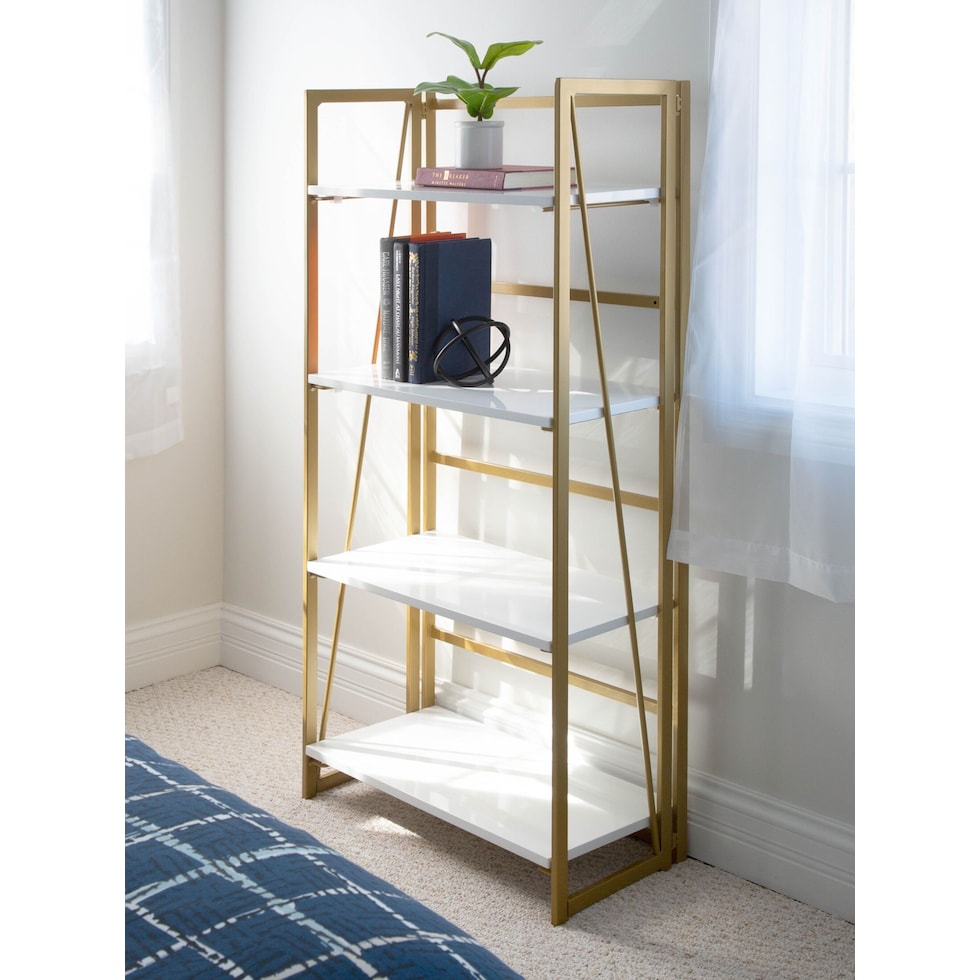 nellie gold white bookcase   