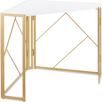 Nellie Corner Desk - Gold/White