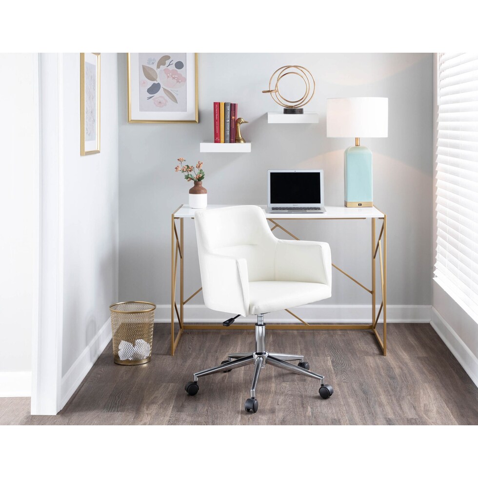 nellie gold white desk   
