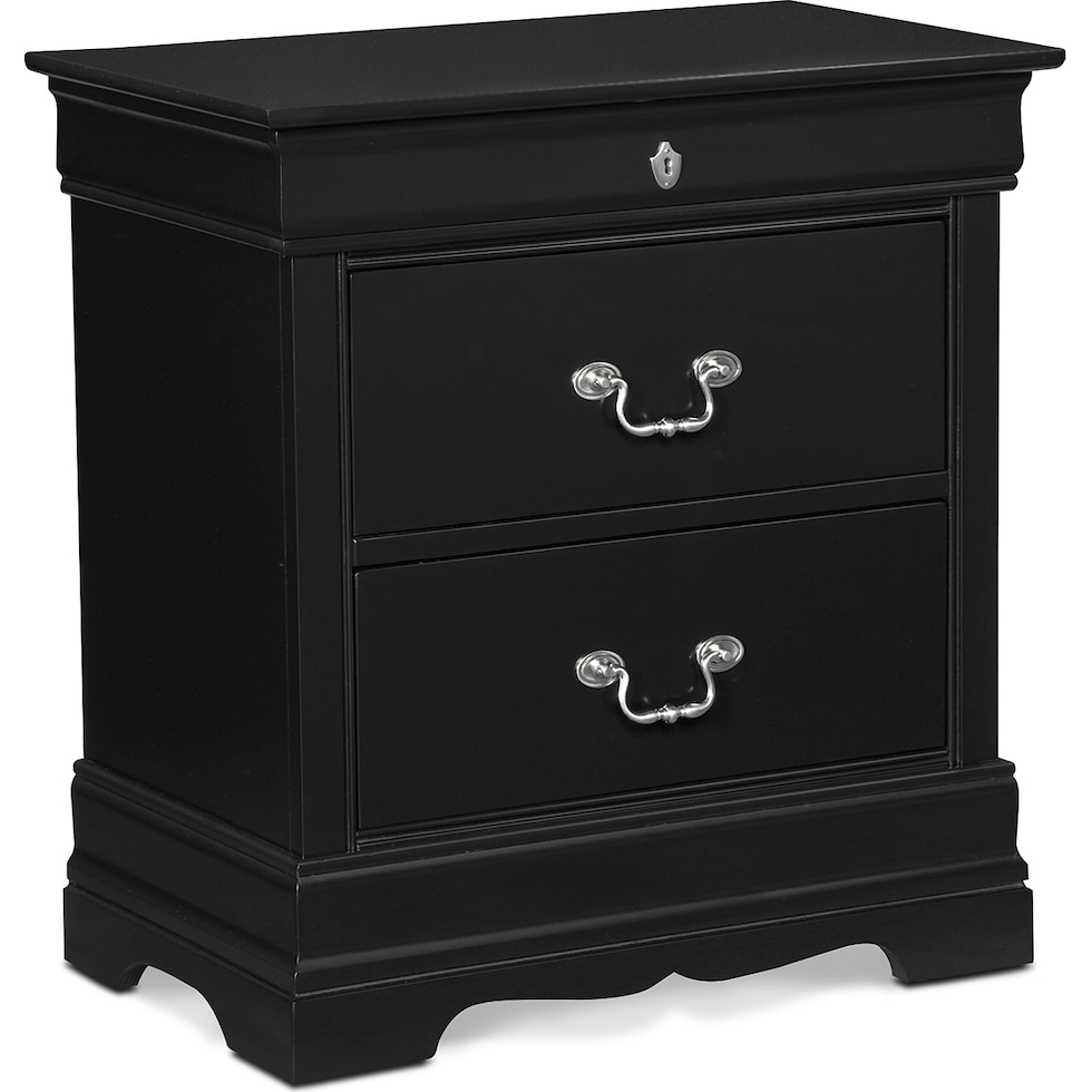 neo classic black black nightstand   